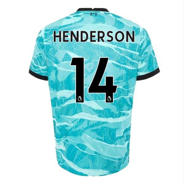 Camiseta Liverpool NO.14 Henderson Segunda equipo 2020-2021 Azul